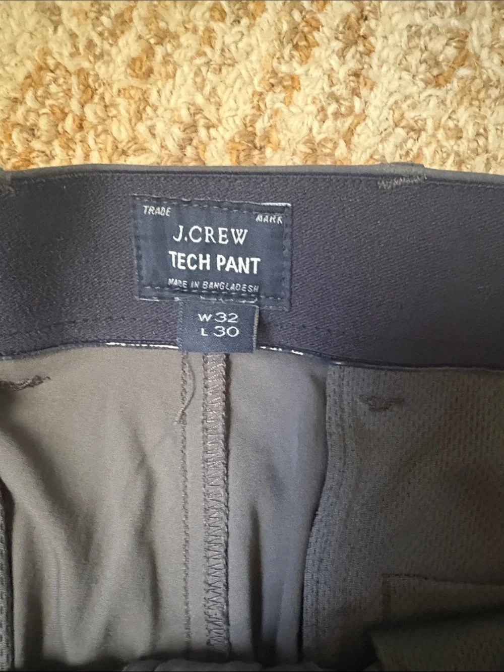 J. Crew Men's Stretch Tech Pants in Charcoal